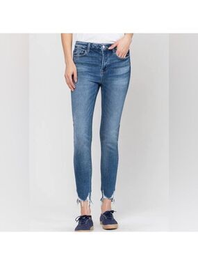 VERVET by Flying Monkey High Rise Frayed Ankle Skinny Jeans